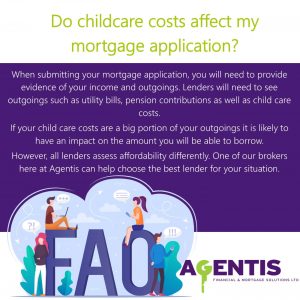 Do childcare costs affect my mortgage application
