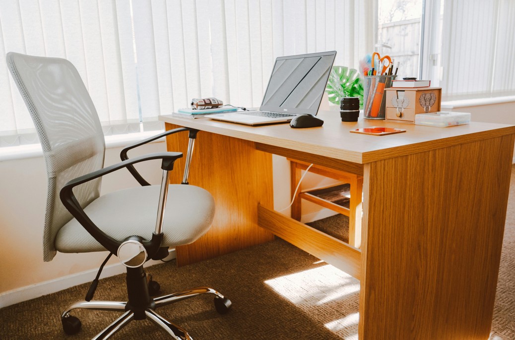 An office setup for a business